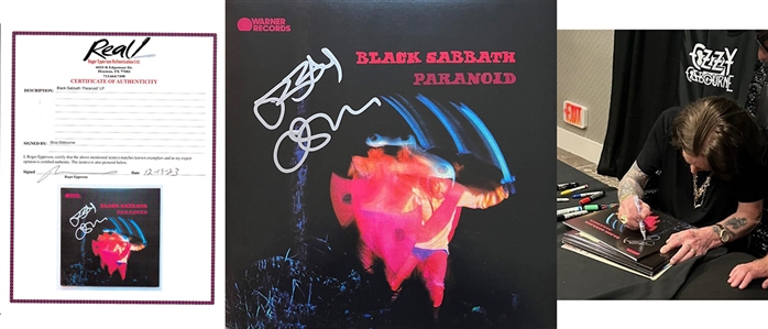 Ozzy Osbourne Signed Black Sabbath “Paranoid" Album With Photo Proof of Signing (REAL)