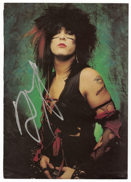 Motley Crue Nikki Sixx Signed Magazine Photograph