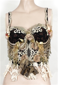 Britney Spears Photo Shoot Worn Custom Embroidered and Elaborately Embellished Black Corset