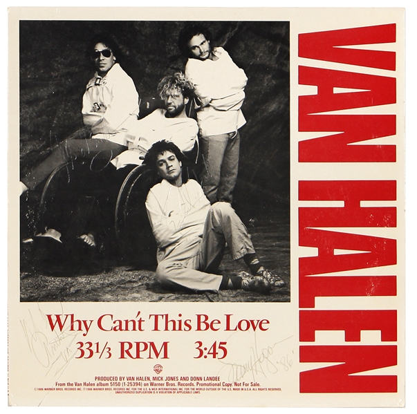 Van Halen Band Signed "Why Cant This Be Love" 33 1/3 RPM Record (REAL)