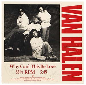 Van Halen Band Signed "Why Cant This Be Love" 33 1/3 RPM Record (REAL)