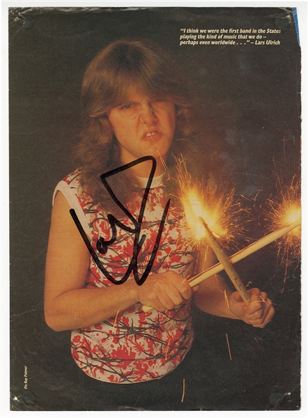 Metallica Lars Ulrich Signed Magazine Photograph