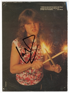 Metallica Lars Ulrich Signed Magazine Photograph