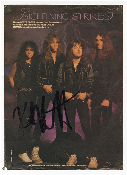 Metallica Kirk Hammett Signed Magazine Photograph