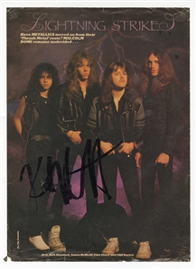 Metallica Kirk Hammett Signed Magazine Photograph