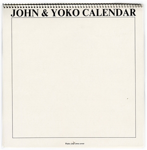 John Lennon & Yoko Ono Rare 1970 Calendar