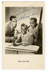 Nat King Cole Signed Photo Postcard