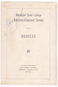 Jascha Heifetz Signed Concert Program (1954)