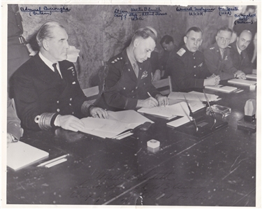 General Walter B. Smith Signed Photograph Signing German Surrender at Reims