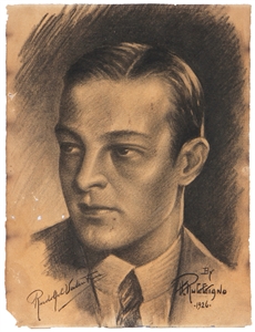 Rudolph Valentino Signed Original Artwork (1926)