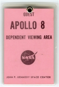 Apollo 8 Launch Guest Pass / Badge (1st Manned Spaceflight to Moon -1968)