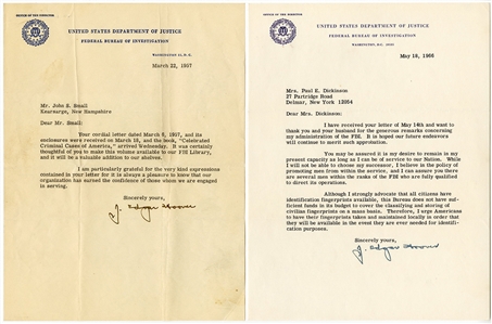 J. Edgar Hoover Signed Letters (5)