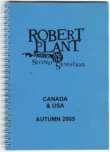 Robert Plant and the Strange Sensation Original USA & Canada Autumn 2005 Concert Tour Itinerary