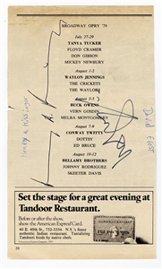 Henry Kissinger & David Frost Signed Broadway Opry 1979 Program Page