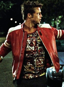 Brad Pitt Tyler Durden Fight Club Screen Worn Red & White Leather Motorcycle Jacket (Fox Studio Auctions & RGU)