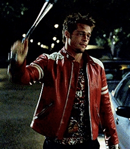 Brad Pitt Tyler Durden Fight Club Screen Worn Red & White Leather Motorcycle Jacket (Fox Studio Auctions & RGU)