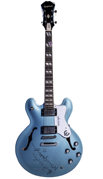 Noel Gallagher Owned, Played & Signed 1998 Man City Blue Epiphone Supernova Guitar (Katrina Russell LOA)