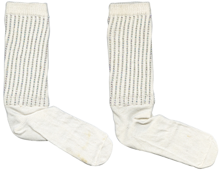 Michael Jackson 1992 “Dangerous" Tour Stage Used Crystal Socks