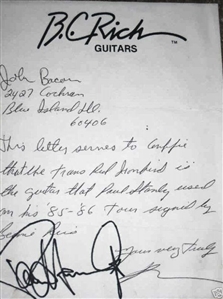 KISS Paul Stanley 1985 Owned, Stage Played & Tears Are Falling Video Used BC Rich Ironbird Guitar