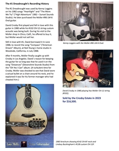 David Crosby “Distances & “Compass Recording Used 1973 Maple Dreadnought Moller #1 Acoustic Guitar - Also Played by Johnny Cash
