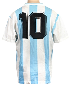 Diego Maradona 1990 World Cup Press Conference Worn Jersey - Attributed to Game Use (RGU & Maradona Museum Provenance)