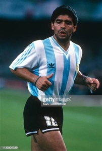 Diego Maradona 1990 World Cup Press Conference Worn Jersey - Attributed to Game Use (RGU & Maradona Museum Provenance)