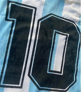 Diego Maradona 1990 World Cup Press Conference Worn Jersey - Attributed to Game Use (RGU & Maradona Museum Provenance)