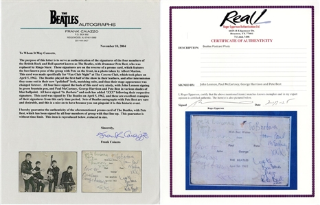 The Beatles Signed 1962 Cavern Club Concert Promo Card with Pete Best (Caiazzo & REAL)