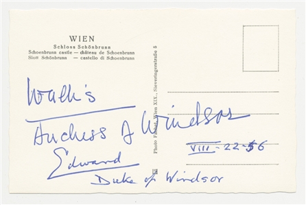 Edward VIII and Wallis Simpson's Iconic Wedding 1937 Archive - Featuring Boxed Piece of Wedding Cake, Dried Pieces of Bridal Bouquet and Autographs