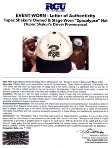 Tupac Shakur Owned & Worn “2pacalypse Hat - Similar to Iconic “I Get Around Music Video (RGU)