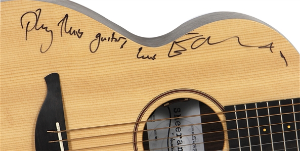 Ed Sheeran Owned, Played and Signed Signature Acoustic Guitar with “Play This Guitar Inscription - Used for “Afterglow Recording