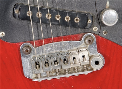 Chuck Berry Stage Used & Signed Red Fender Guitar
