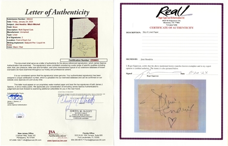 Jimi Hendrix & Mitch Mitchell Signed Cuts (JSA & REAL)