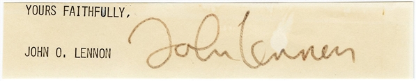 John Lennon Signed Cut From Letter (JSA)