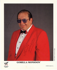 Gorilla Monsoon Signed Original Promotional Photograph (JSA)