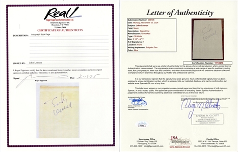 John Lennon Signed Cut (JSA & REAL)
