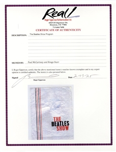 Paul McCartney & Ringo Starr Signed 1963 The Beatles Show Program (REAL)