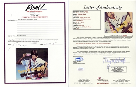 Paul McCartney Signed Take It Away Album (JSA & REAL)