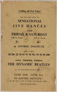 The Beatles 1961 Aintree Handbill