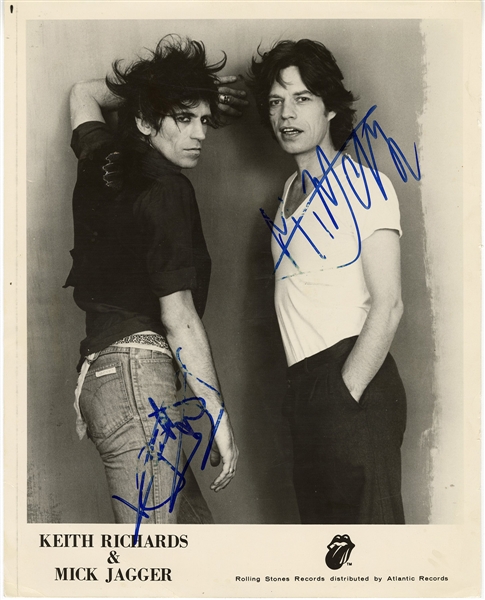 Keith Richards & Mick Jagger Signed Promotional Photograph (REAL)