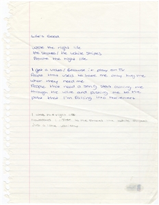 Drake Original “Lifes Good" Unreleased Handwritten Lyrics (Beckett)