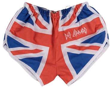 Def Leppard Rick Allen Owned and Stage Worn Iconic Union Jack Shorts (MEARS)