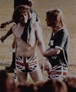 Def Leppard Rick Allen Owned and Stage Worn Iconic Union Jack Shorts (MEARS)