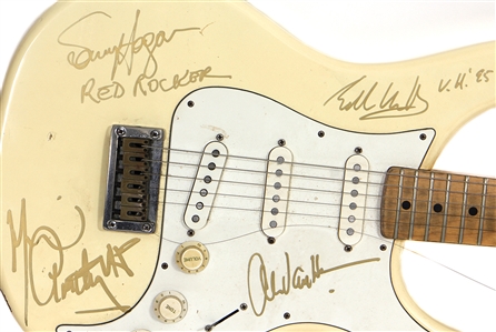 Van Halen Signed Washburn Cream Electric Guitar Played by Eddie Van Halen (REAL)