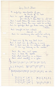 Pink Floyd Syd Barrett Original Handwritten Lyrics to “Jugband Blues" (REAL)