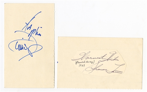 Sharon Tate & Dionne Warwick Signed Cuts (2)