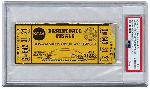 Michael Jordan 3/29/1982 NCAA Finals Full Ticket (PSA/DNA Encapsulated)
