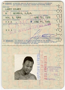 Larry Holmes Signed Original 6/12/1980 Passport