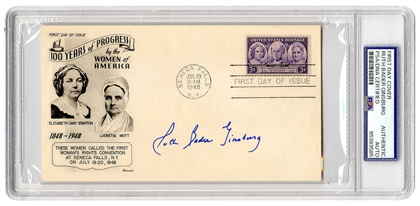 Ruth Bader Ginsburg Signed First Day Cover (PSA/DNA Encapsulated)