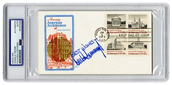 President Donald Trump Signed 1979 First Day Issue Envelope (PSA/DNA Encapsulated)